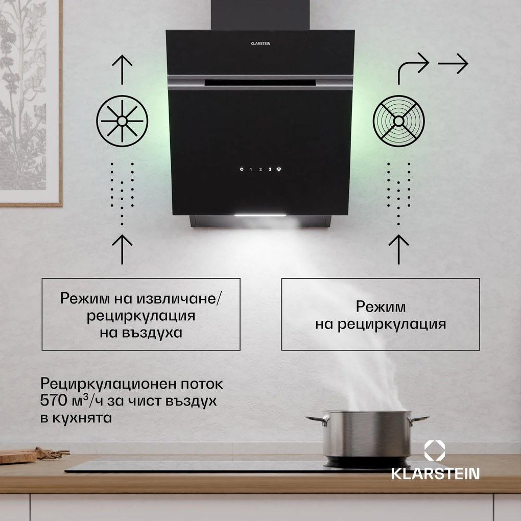 Klarstein Alina Абсорбатор| 40 см, 570 м³/ч, Тих, ЕЕК A