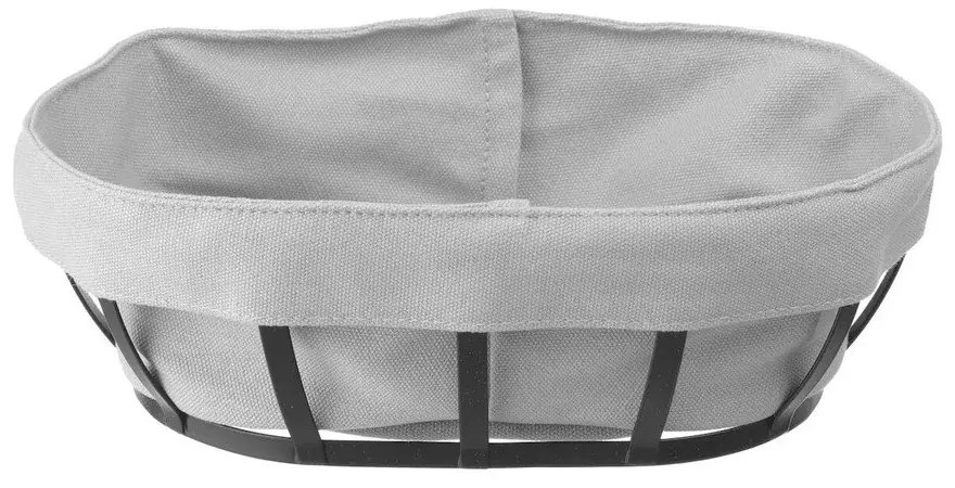 Черно-сива кошница за хляб с текстилна подплата , 16 x 25 cm - Hendi