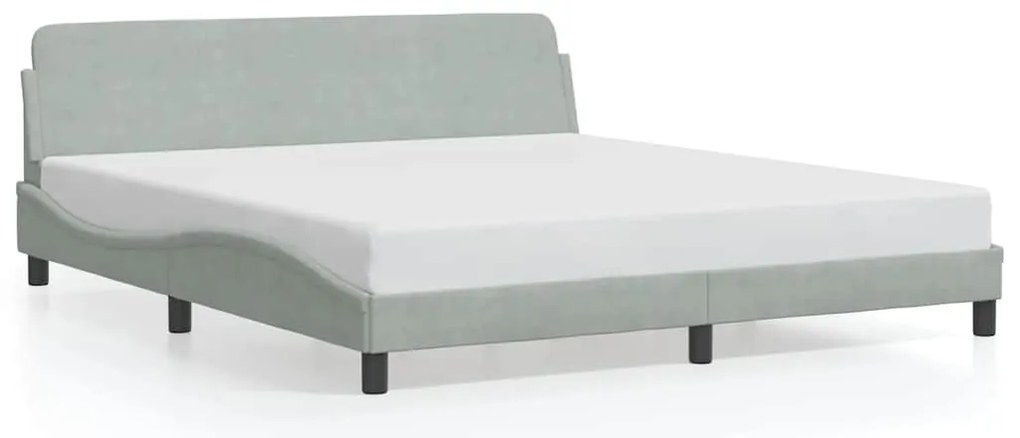 373232 vidaXL Рамка за легло Dover, светлосива, 180x200 см, кадифе