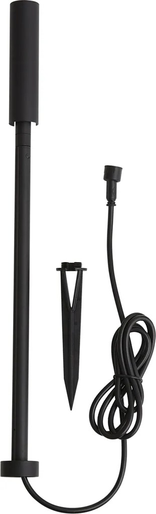 Модерен градински прожектор на шип 12V черен 10 см с LED IP65 - Voltaire Lino
