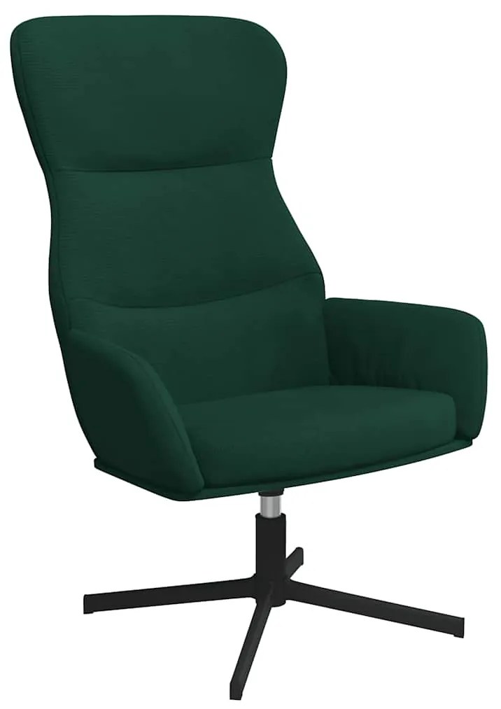 341110 vidaXL Стол за релакс, тъмнозелен, кадифе