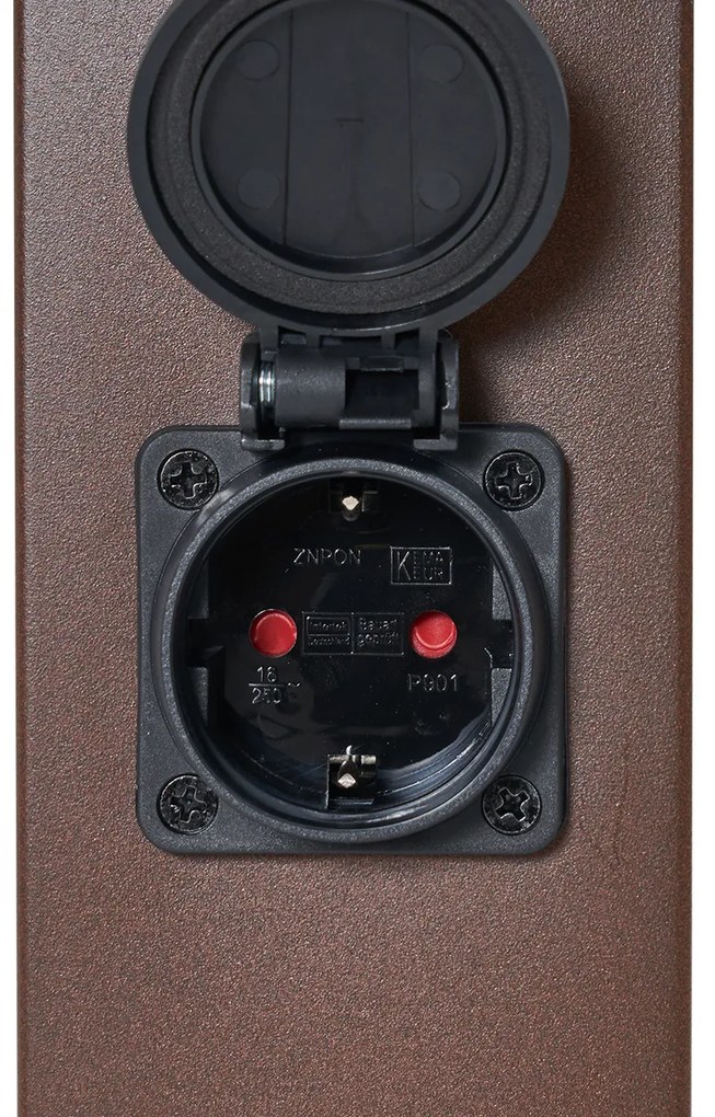 Външна лампа ръждивокафява с прозрачно стъкло 45 см IP44 с контакт и сензор за движение - Malios