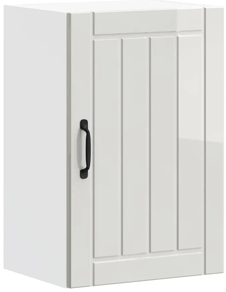 853789 vidaXL Кухненски стенен шкаф Lucca, бял гланц, инженерно дърво