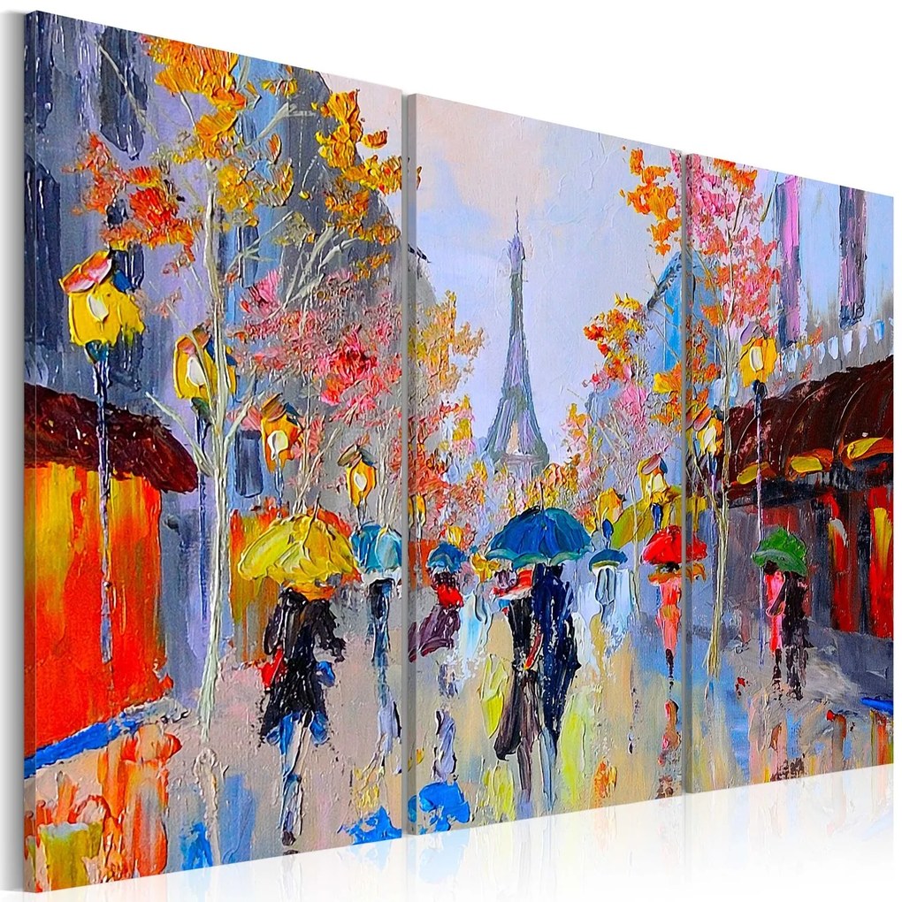 Ръчно изработени стенописи - Rainy Paris 120x80