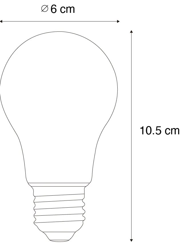 Комплект от 5 димируеми LED крушки E27 A60 6W 500LM 3000K