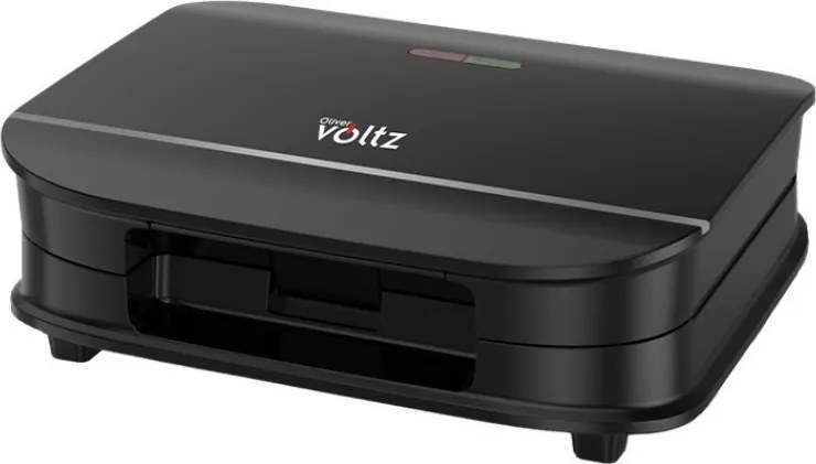 Сандвич тостер Oliver Voltz OV51442Q, 700W, Грил, Незалепващи плочи, Отваряне на 105°, Черен