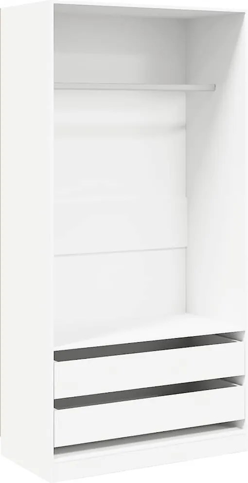 800603 vidaXL Гардероб, бял, 100x50x200 см, ПДЧ