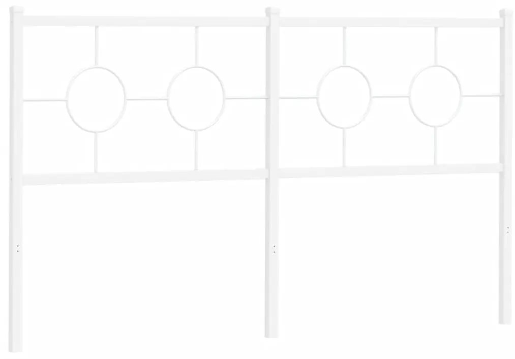 376309 vidaXL Метална табла за глава, бяла, 150 см