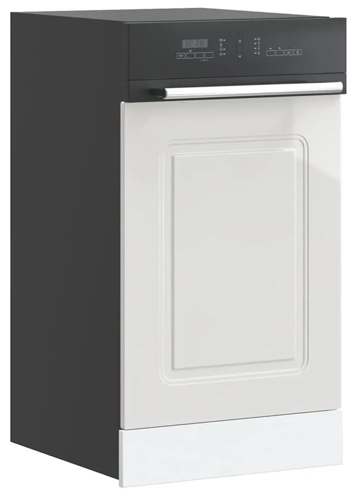 853649 vidaXL Панел за съдомиялна машина, Kalmar, бял гланц, инженерно дърво