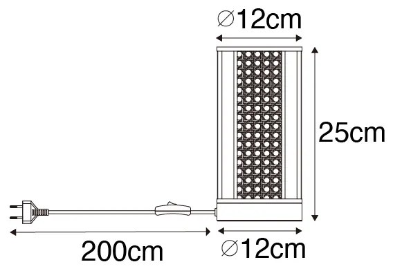 Ориенталска настолна лампа бяла с ратан 12 см - Akira