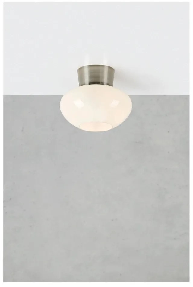 Бяло/сребристо осветително тяло за таван със стъклен абажур Malaga – Markslöjd