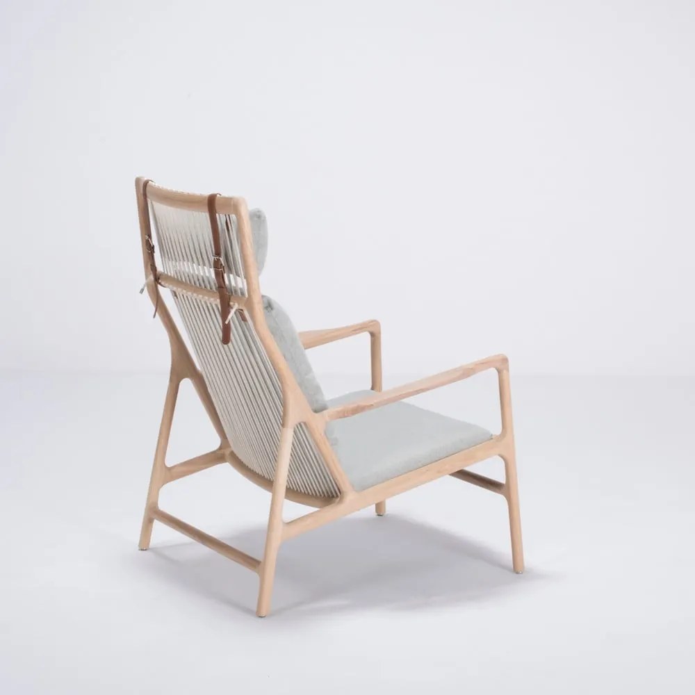 Фотьойл от дъбово дърво със синьо-сива текстилна седалка Dedo - Gazzda