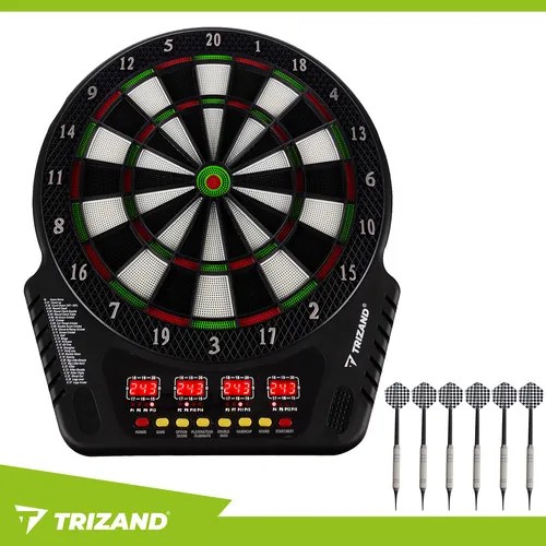Електронен дартс Trizand 26307 с мишена, стрелички и LCD дисплей – Автоматично отчитане