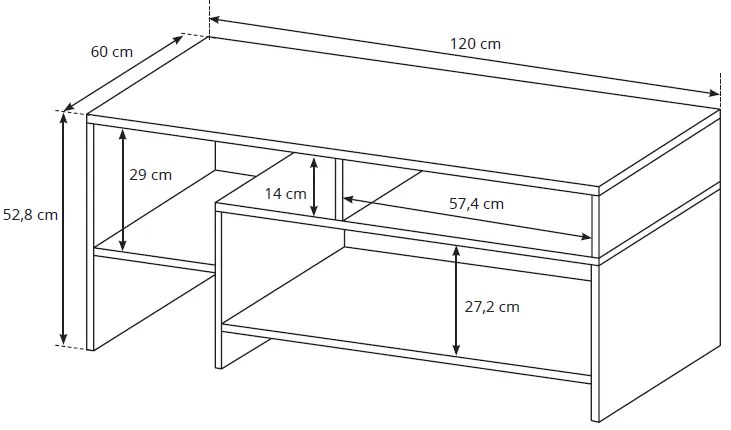 Масичка за кафе Oak-White Natural