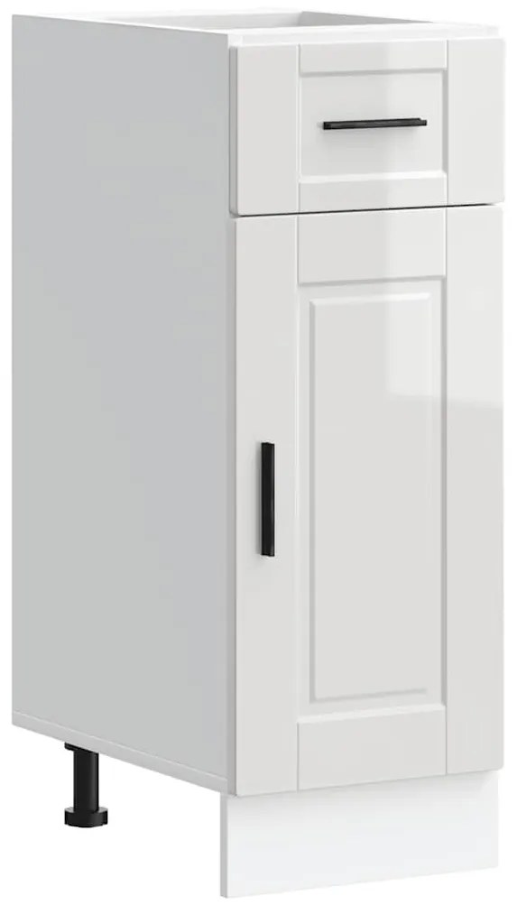 853939 vidaXL Кухненски шкаф Porto, бял гланц, инженерно дърво
