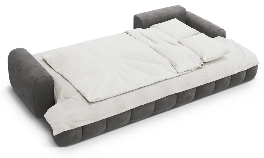 Сив кадифен сгъваем/с място за съхранение ъглов диван (десен ъгъл) Linz – Cosmopolitan Design