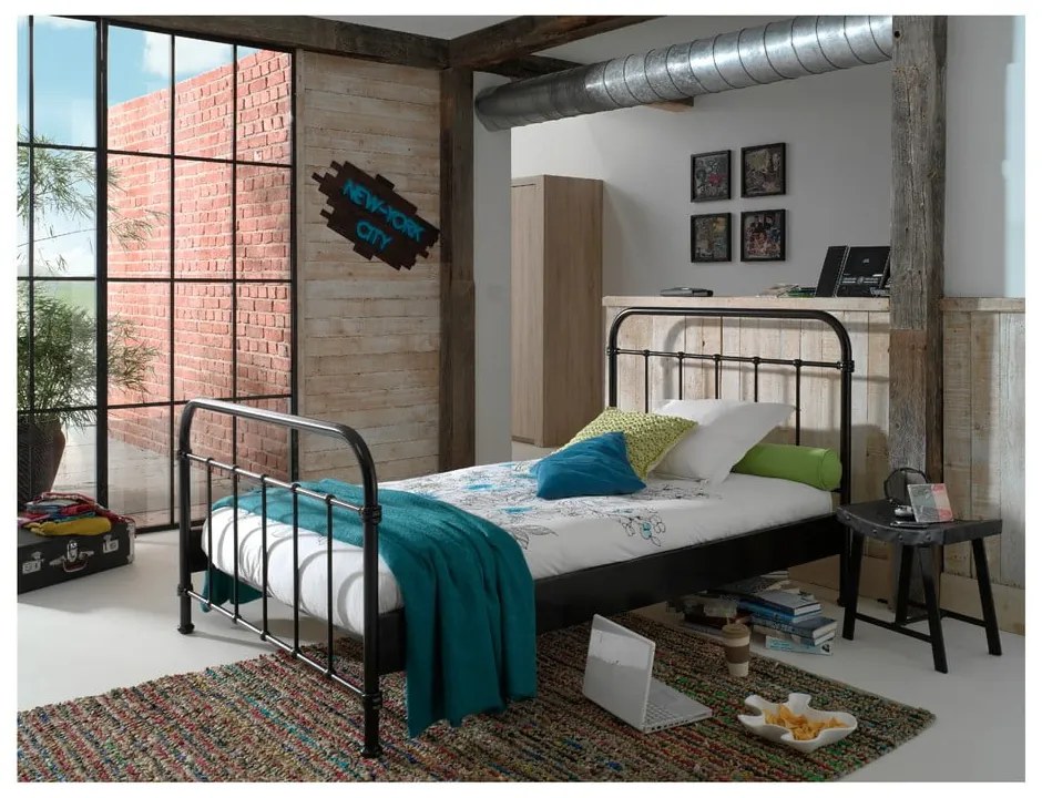 Детско легло от черен метал , 120 x 200 cm New York - Vipack
