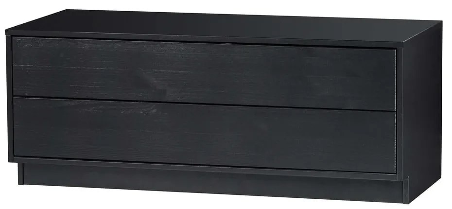 Черна модулна телевизионна масичка от борова дървесина 100x40 cm Finca - WOOOD