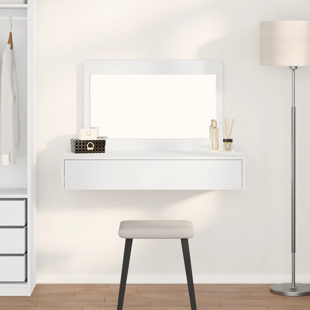 Sonata H Тоалетна масичка за стена Бяла 100x40x70 см