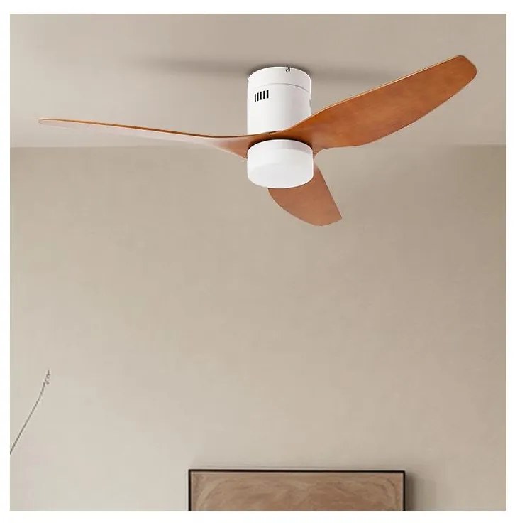 ZEVENTI - LED таванен вентилатор PADUA LED/18W/230V Wi-Fi Tuya бял/кафяв + с дистанционно управление