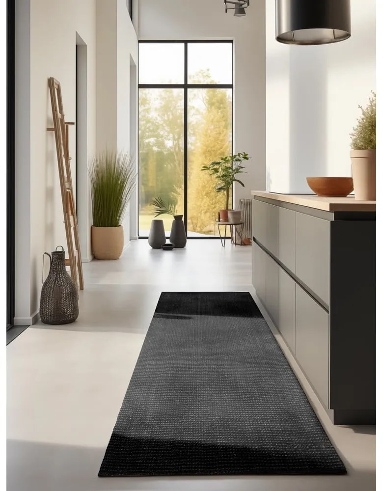 Черна пътека от юта 80x200 cm Bouclé - Hanse Home