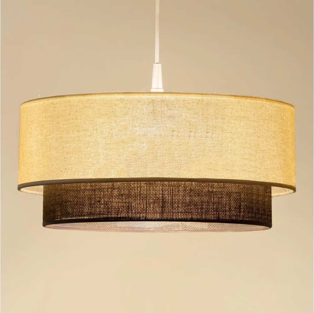 Brilagi - LED пендел на кабел BOHO STYLE 1xE27/15W/230V диам. 40 см кремав/кафяв