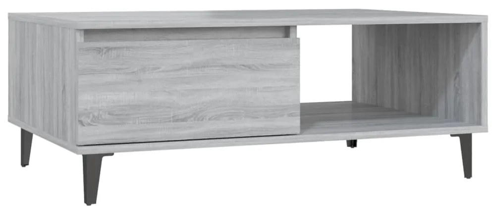813174 vidaXL Кафе маса, сив сонома, 90x60x35 см, инженерно дърво