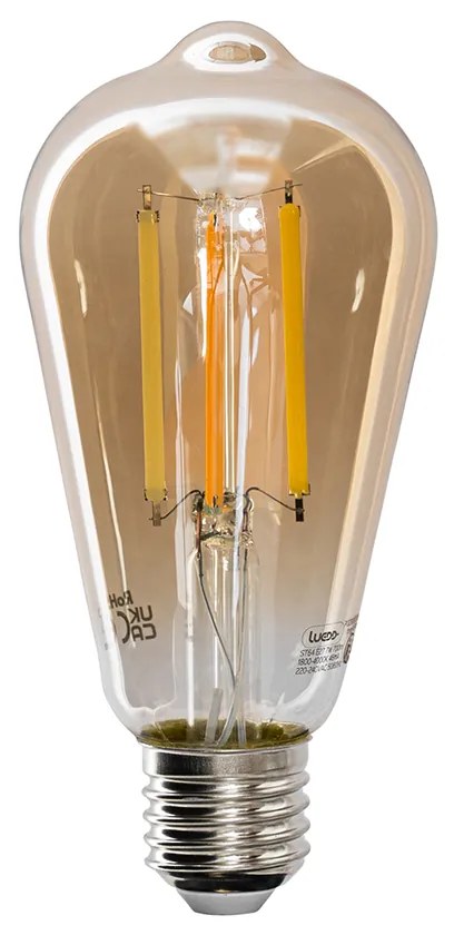 Комплект от 5 Smart E27 димируема в Kelvin LED лампа ST64 goldline 7W 700 lm 1800-4000K