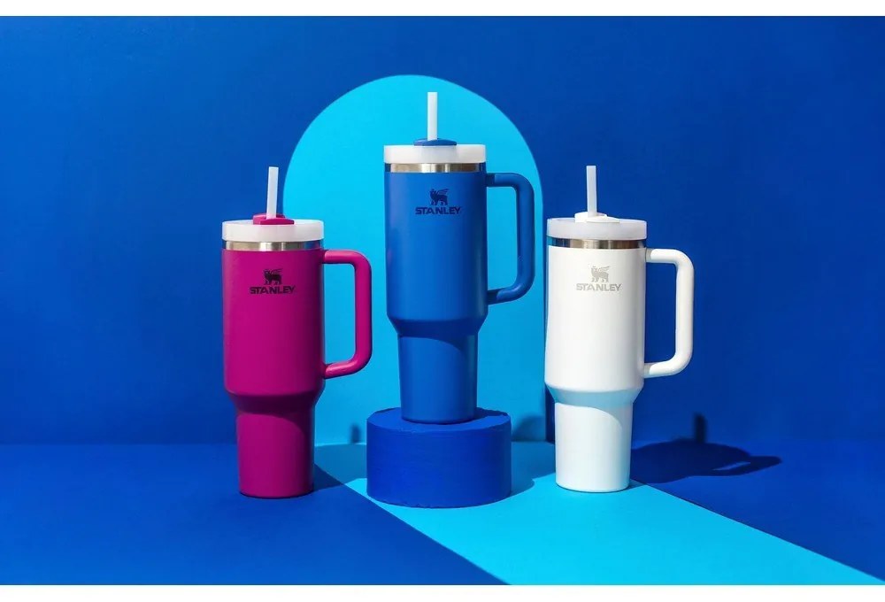 Бял термос със сламка от неръждаема стомана 1,18 l Quencher H2.0 FlowState Tumbler Frost – Stanley