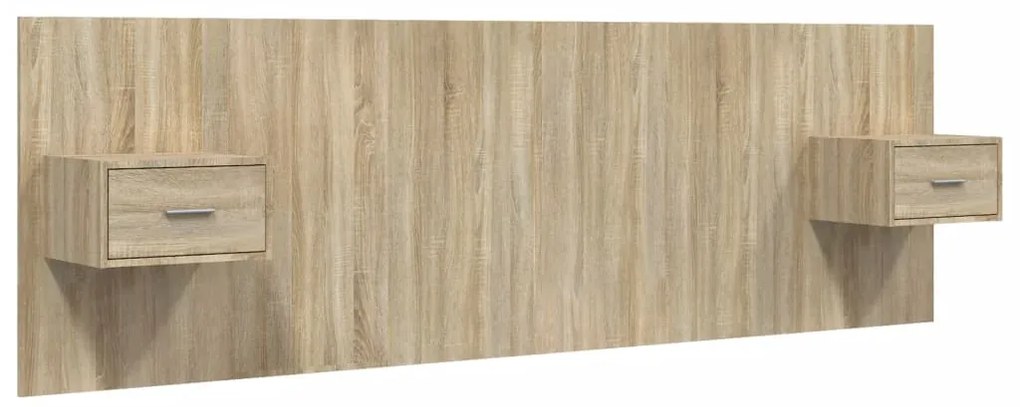 3115702 vidaXL Горна табла за легло с шкафчета, дъб сонома, инженерно дърво
