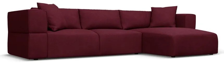 Ъглов диван в цвят бордо, десен ъгъл Esther – Milo Casa