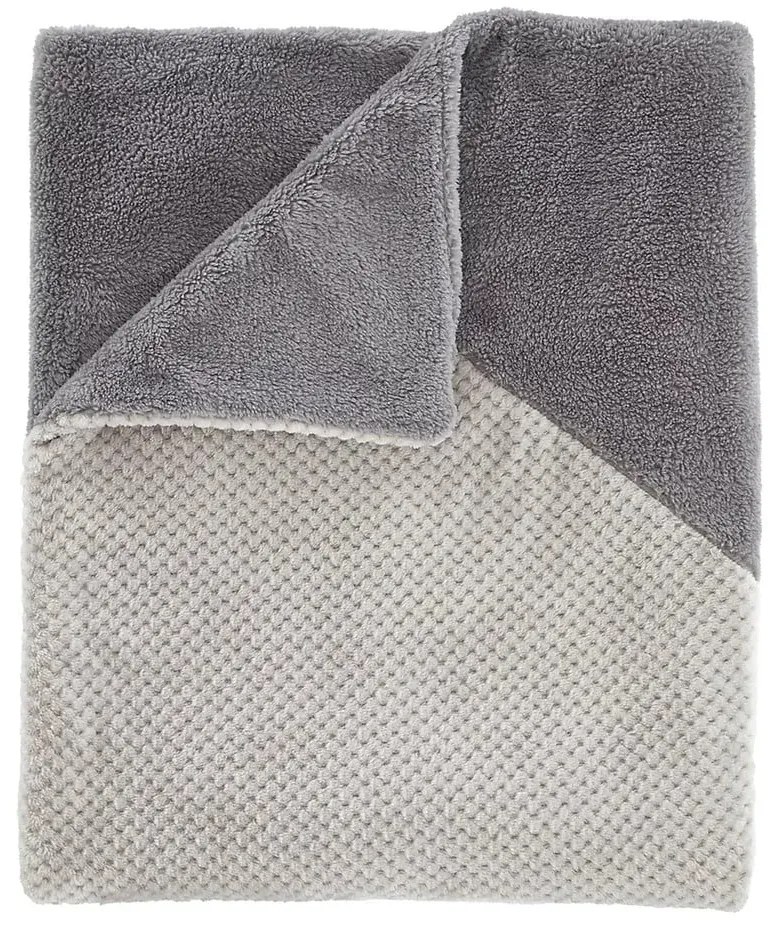 Сиво одеяло от микроплюш 130x170 cm Cosy Larsson Geo – Catherine Lansfield