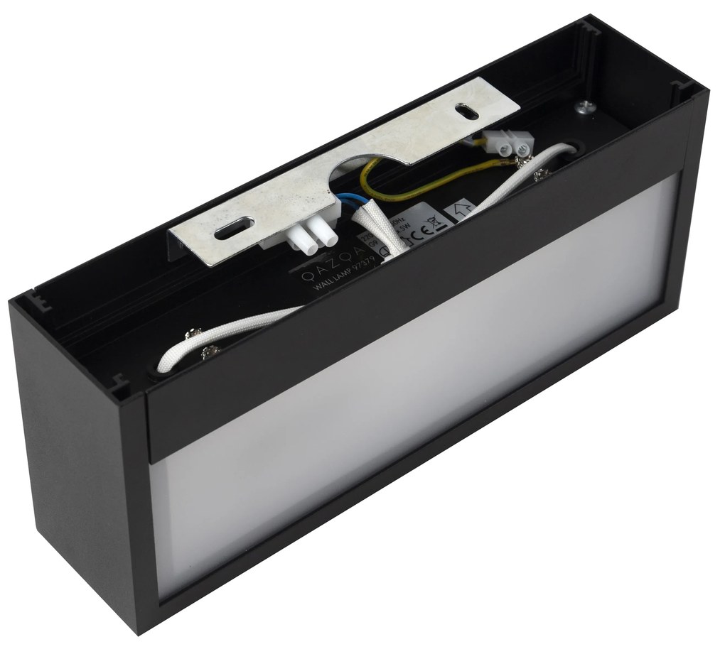 Дизайнерски правоъгълен стенен аплик черен 25 см - Houx