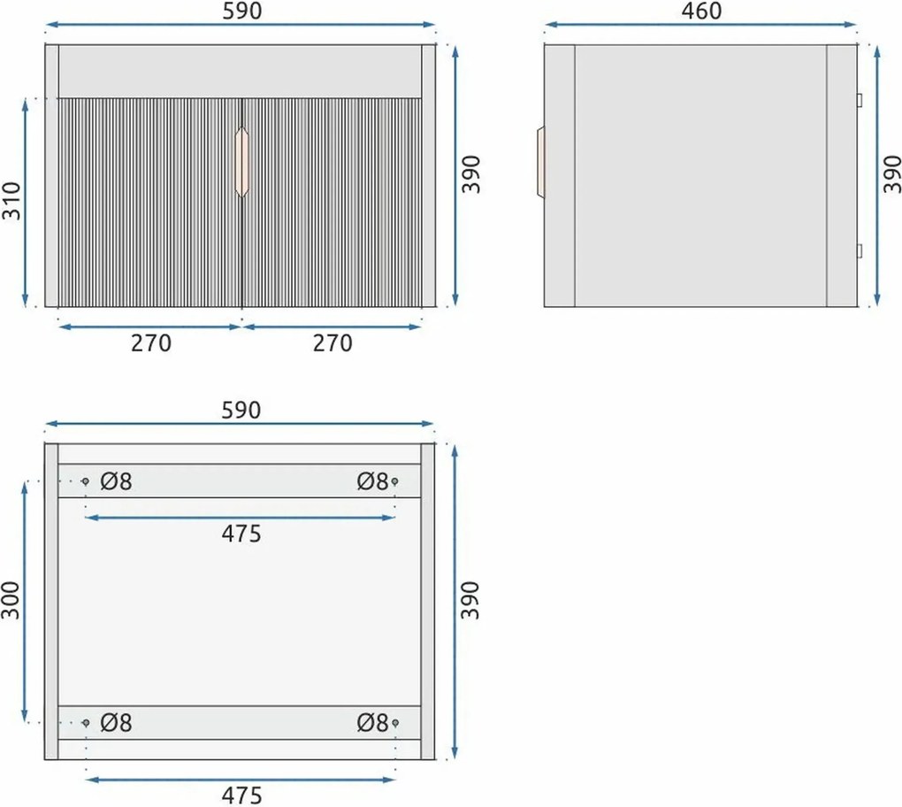 Комплект мебели за баня с мивка Astor 60 см Beige