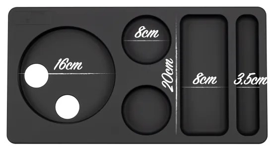 Horecano - Меламинова хотелска табла за топли напитки 42x22xh2,8см MATT BLACK (OT316)