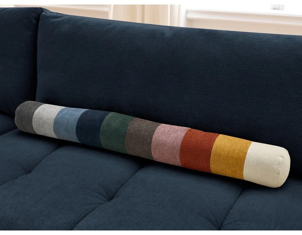 Тъмносин сгъваем/с място за съхранение ъглов диван (ляв ъгъл/L форма) Fuji – Bobochic Paris