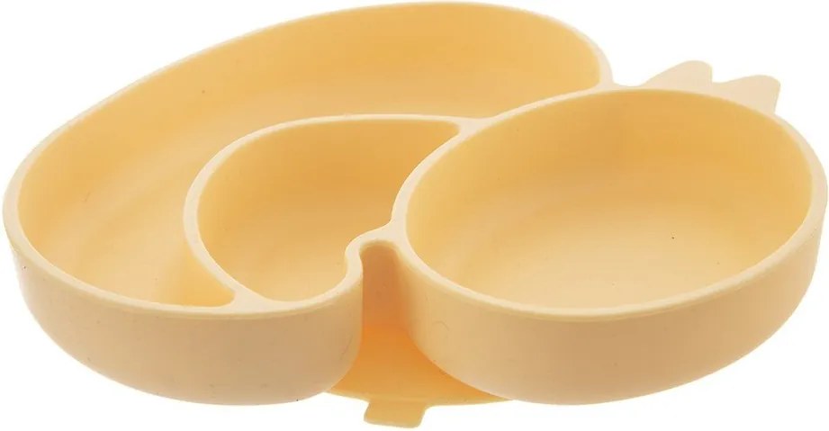 Жълта силиконова детска чиния 19x19,5 cm Chicken – Orion