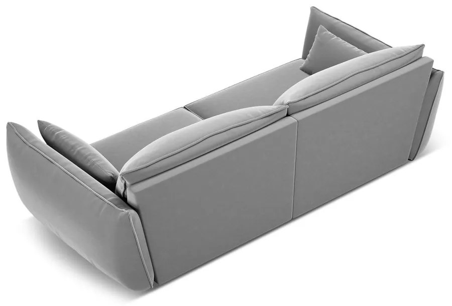 Светлосив кадифен диван 208 cm Vanda – Mazzini Sofas