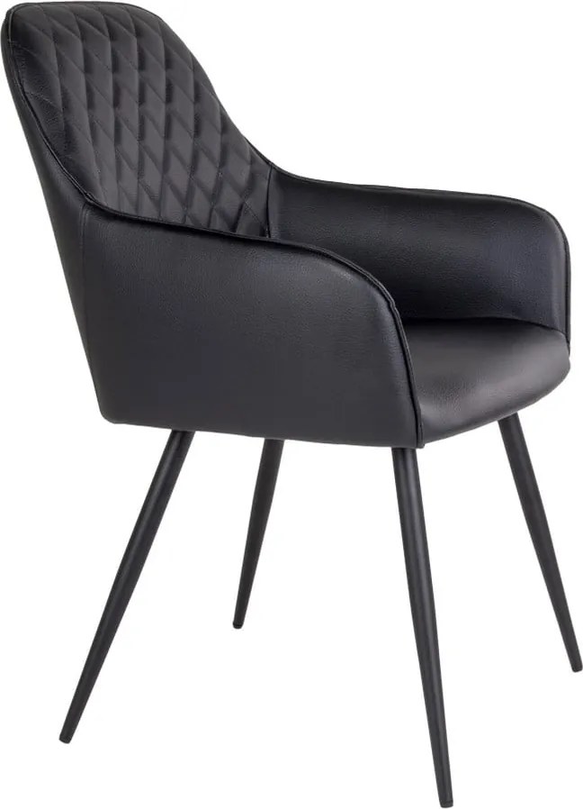 Черни тапицирани трапезни столове в комплект с подлакътници 2 бр. Harbo – House Nordic