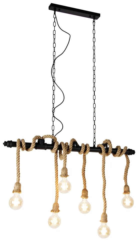 Интелигентен висящ аплик черен 6-светлина с Wi-Fi G95 - Plural