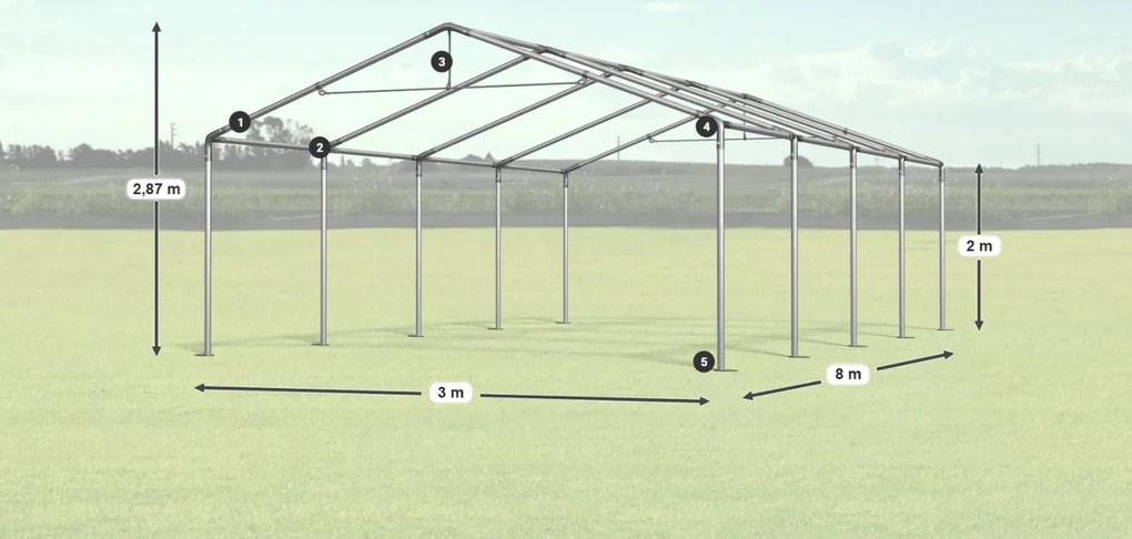 Шатра 3x8x2m Comfort PE 240g Лято
