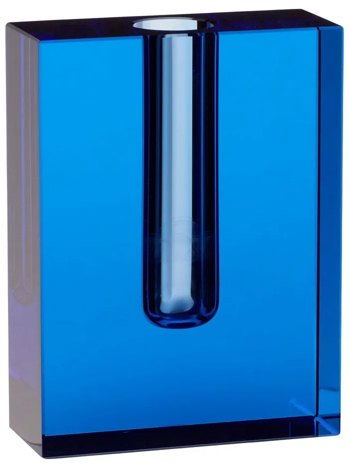 Синя стъклена ваза Sena, височина 12 cm - Hübsch