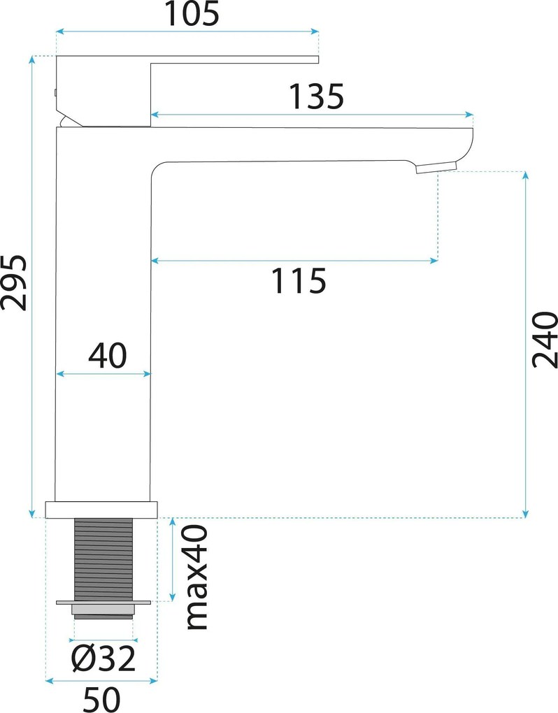 Смесител за баня Rea Logan Titan High