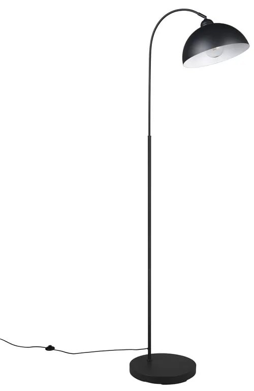 Черна подова лампа с метален абажур (височина 170 cm) Sierra – Trio
