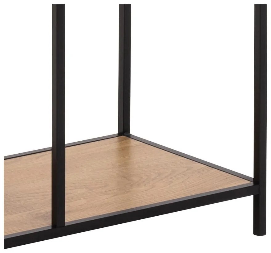 Библиотека от дъбов декор в черен и естествен цвят 77x185x35 cm Seaford – Actona