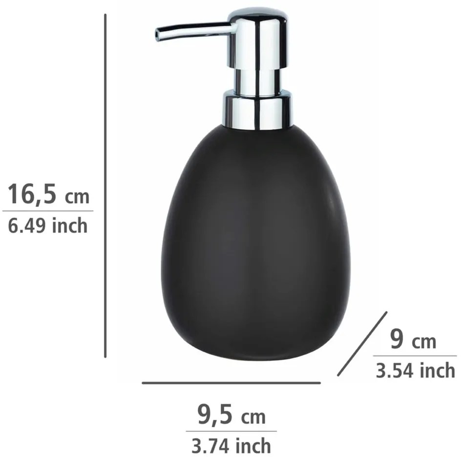 Матово черен керамичен дозатор за сапун Polaris - Wenko