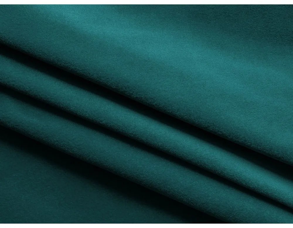 Тюркоазен кадифен разтегателен диван с място за съхранение 238 cm Kapua – Makamii