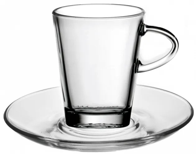 Vitrum - Стъклена чаша за топли напитки с чинийка 220мл - 2бр. BARCHETTA VM-1223001