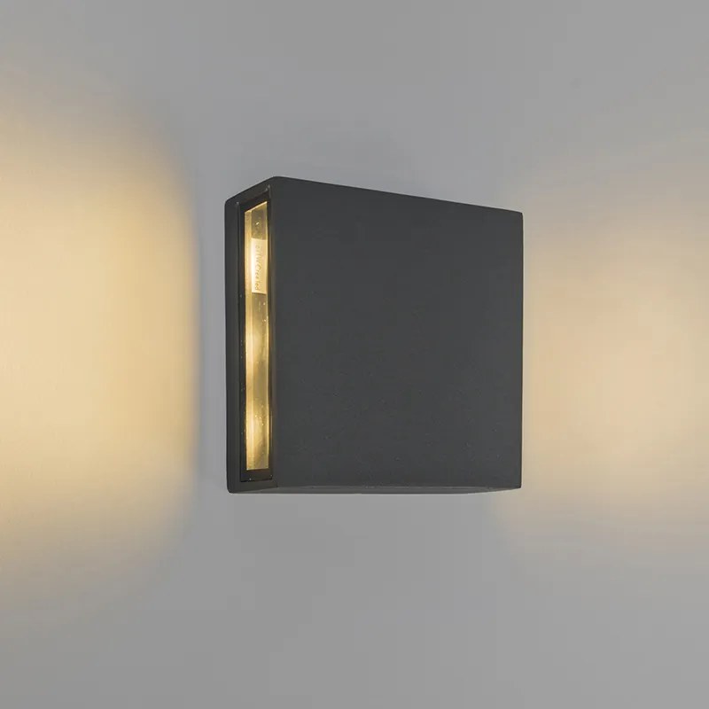 Външна стенна лампа тъмно сива IP54 с LED 2-светлина - Otan