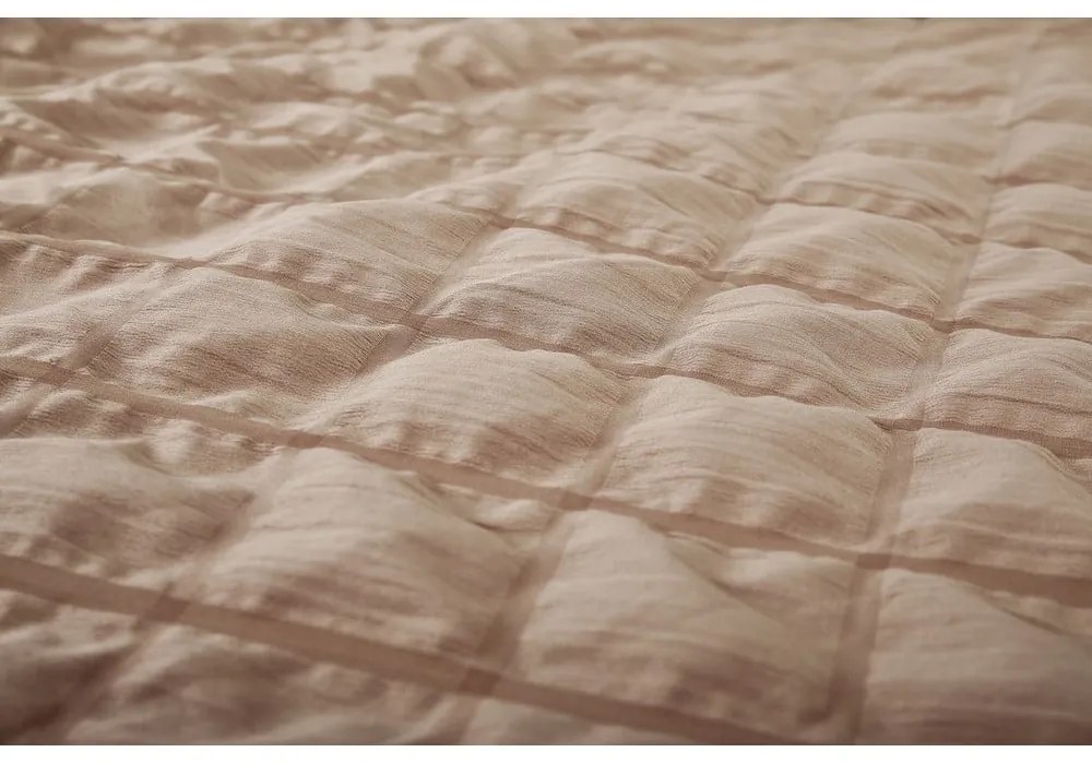 Кафяво крепово спално бельо за единично легло 140x200 cm Naomi – My House